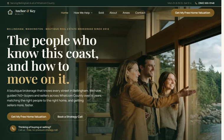 Real Estate website example - Anchor & Key Realty home page